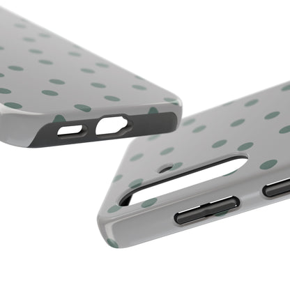 Gray & Green Polka Phone Case