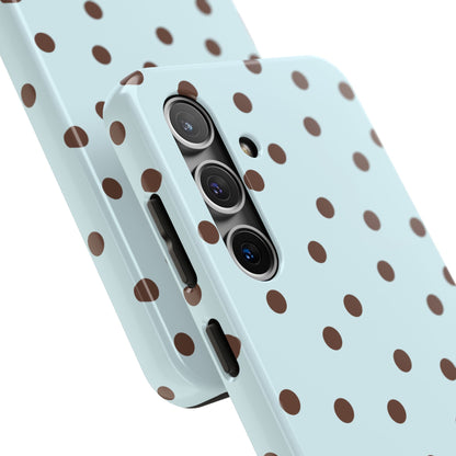 Blue & Brown Polka Phone Case