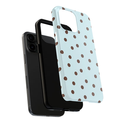 Blue & Brown Polka Phone Case