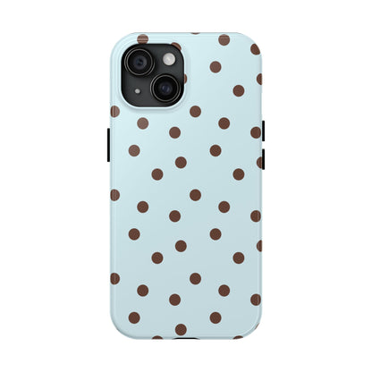 Blue & Brown Polka Phone Case