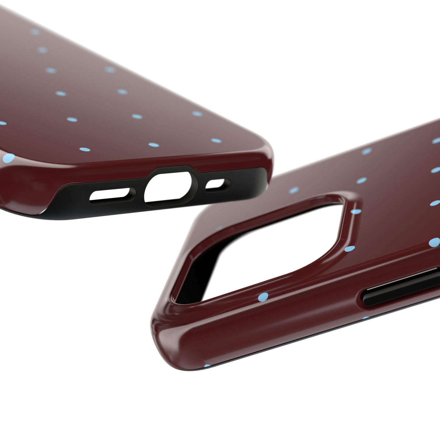 Burgundy & Blue Polka Phone Case