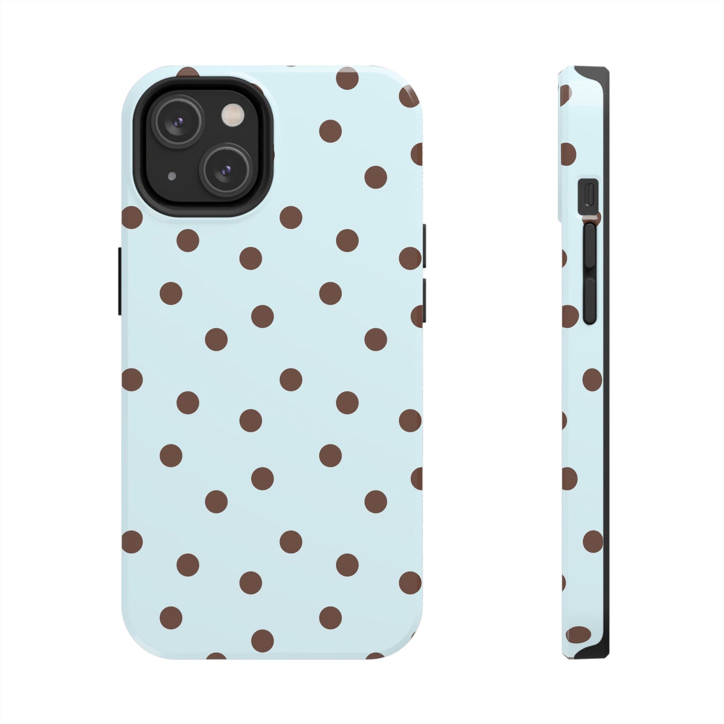 Blue & Brown Polka Phone Case