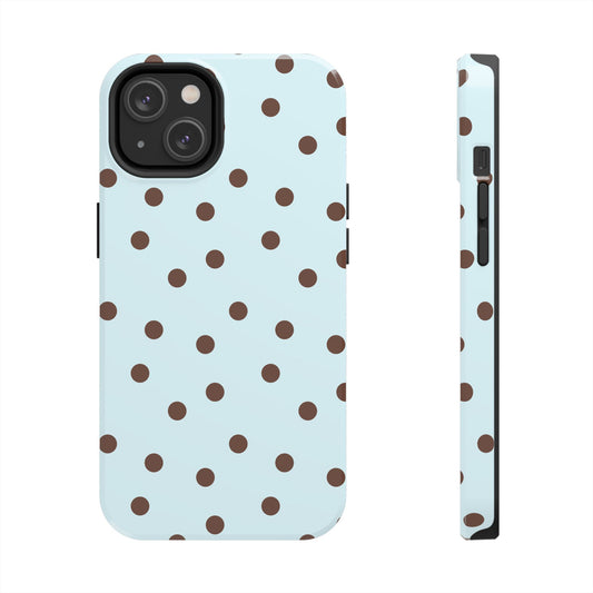 Blue & Brown Polka Phone Case
