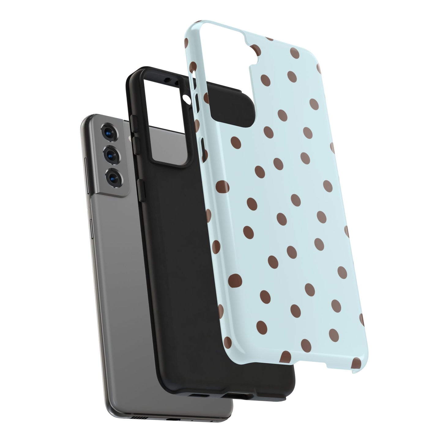 Blue & Brown Polka Phone Case