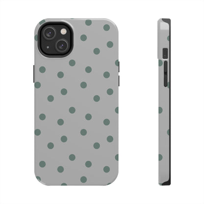 Gray & Green Polka Phone Case