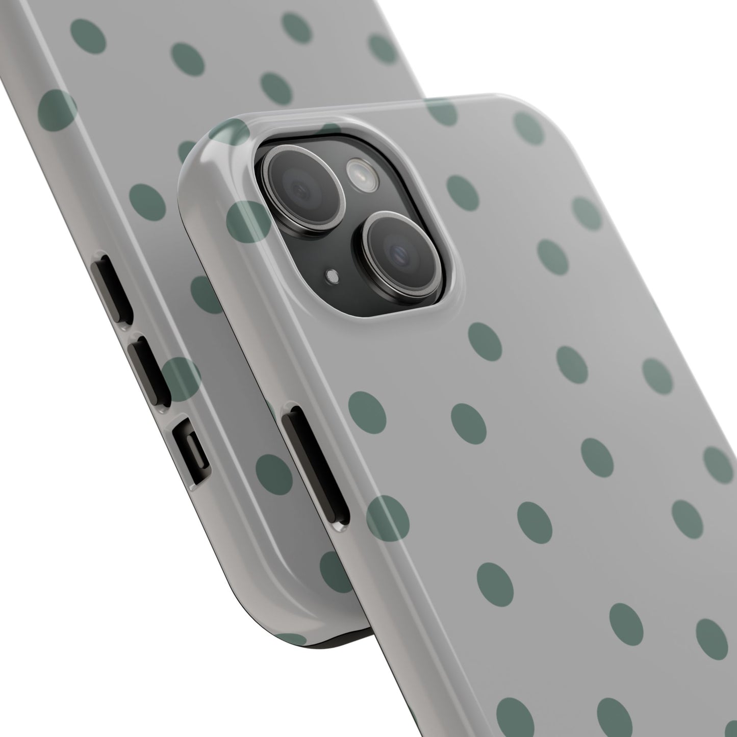 Gray & Green Polka Phone Case