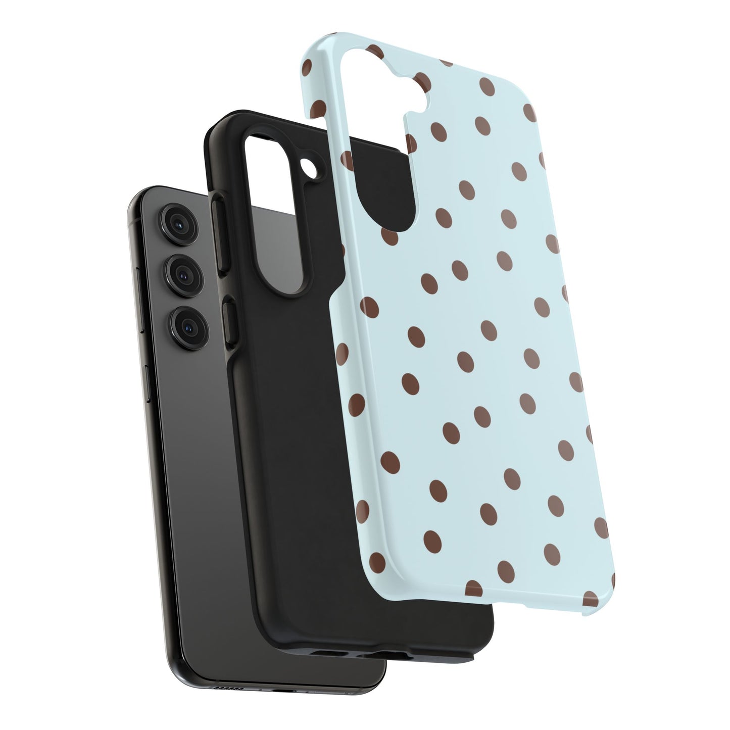 Blue & Brown Polka Phone Case
