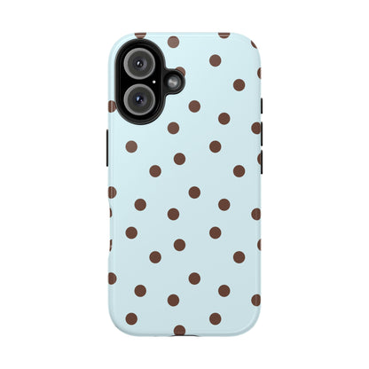 Blue & Brown Polka Phone Case