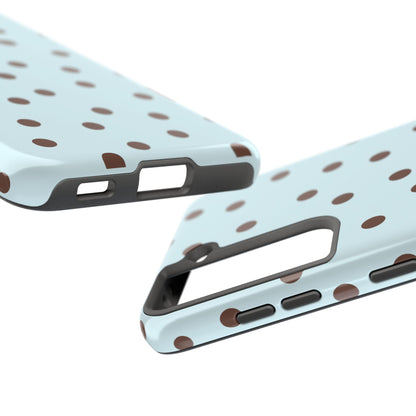 Blue & Brown Polka Phone Case