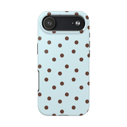Blue & Brown Polka Phone Case